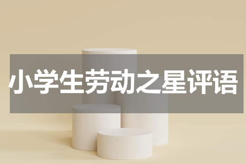 小学生劳动之星评语