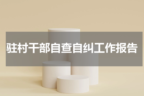 驻村干部自查自纠工作报告