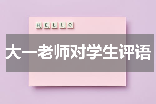 大一老师对学生评语
