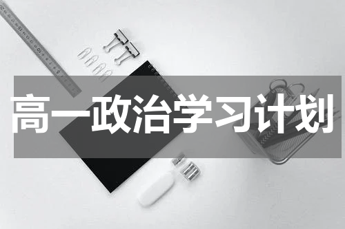 高一政治学习计划