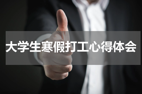 大学生寒假打工心得体会