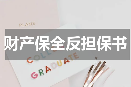 财产保全反担保书