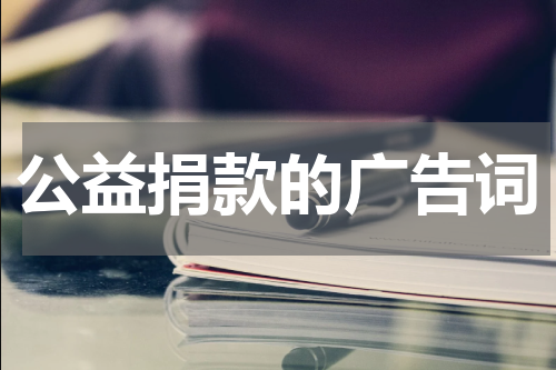 公益捐款的广告词