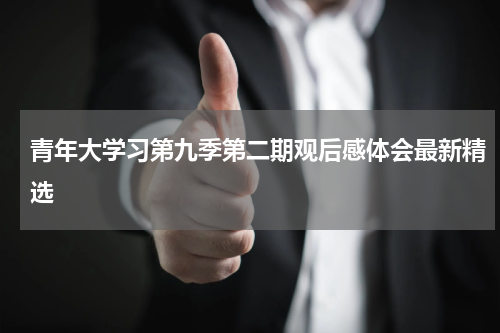 青年大学习第九季第二期观后感体会最新精选
