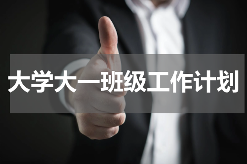 大学大一班级工作计划