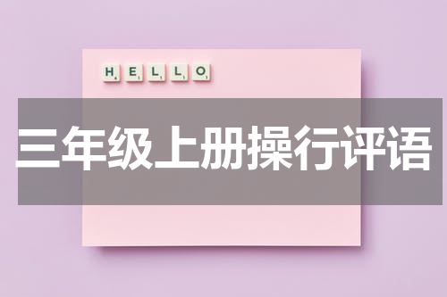三年级上册操行评语