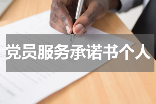党员服务承诺书个人