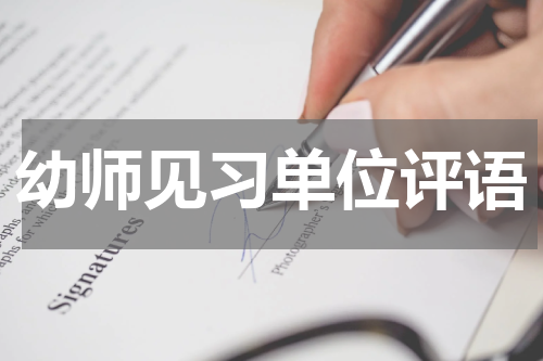 幼师见习单位评语