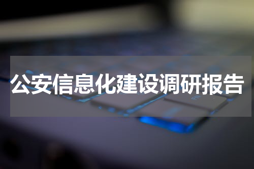 公安信息化建设调研报告