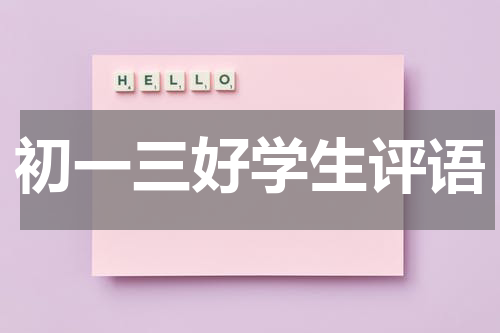 初一三好学生评语