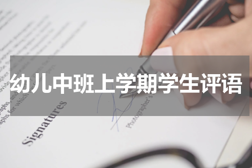 幼儿中班上学期学生评语