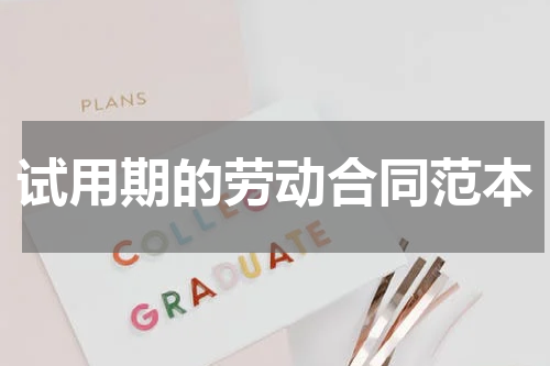 试用期的劳动合同范本