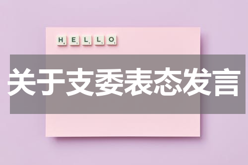 关于支委表态发言