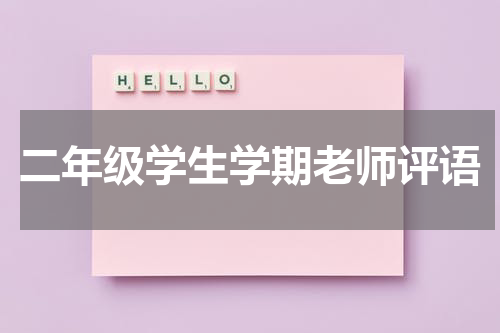 二年级学生学期老师评语