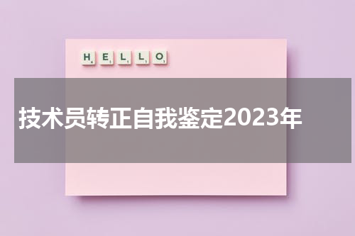 技术员转正自我鉴定2023年
