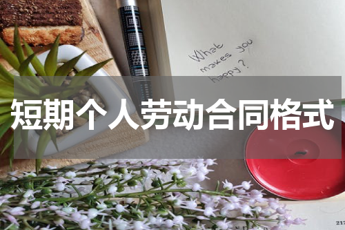 短期个人劳动合同格式