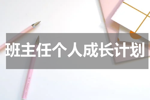 班主任个人成长计划