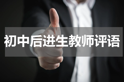 初中后进生教师评语