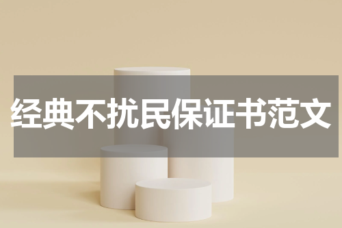 经典不扰民保证书范文