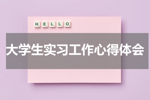 大学生实习工作心得体会