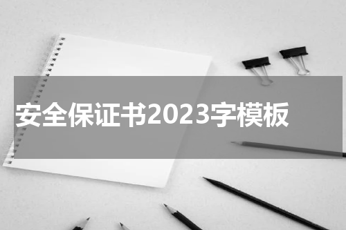 安全保证书2023字模板