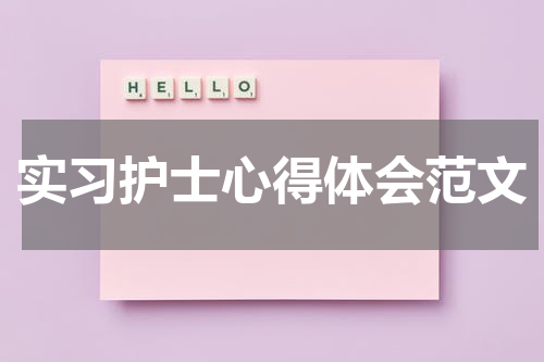 实习护士心得体会范文
