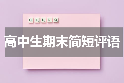 高中生期末简短评语
