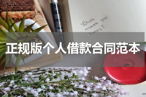正规版个人借款合同范本