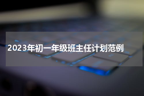 2023年初一年级班主任计划范例