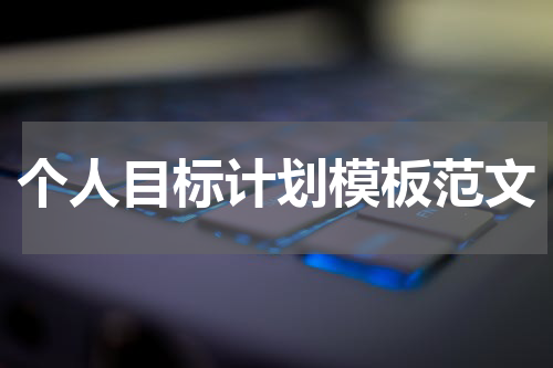个人目标计划模板范文