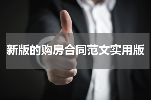 新版的购房合同范文实用版