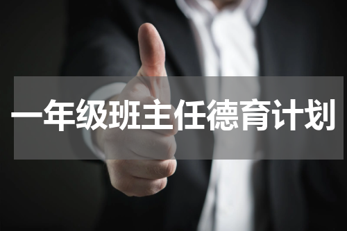 一年级班主任德育计划