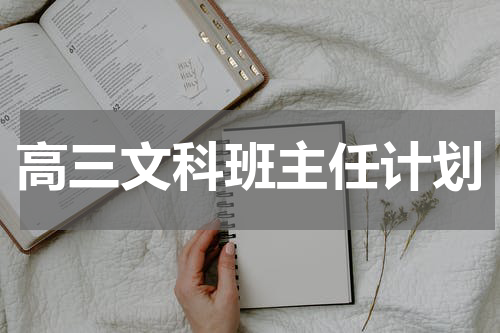 高三文科班主任计划