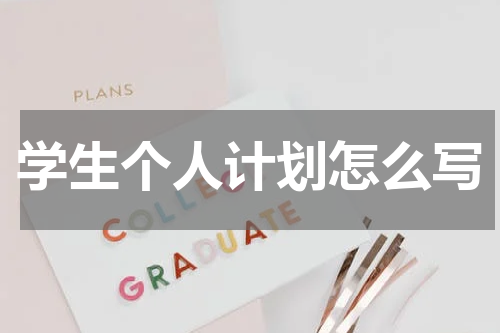 学生个人计划怎么写
