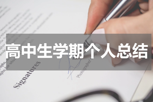 高中生学期个人总结