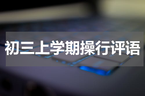 初三上学期操行评语