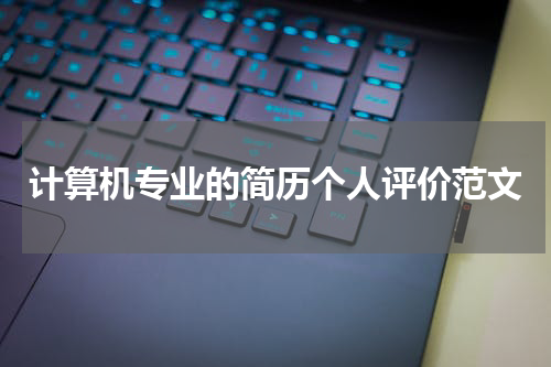 计算机专业的简历个人评价范文