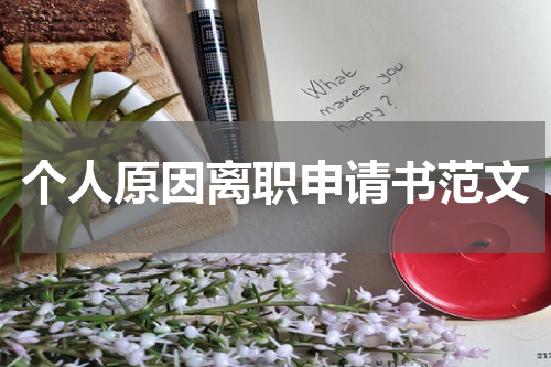 个人原因离职申请书范文