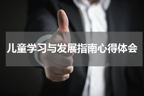 儿童学习与发展指南心得体会