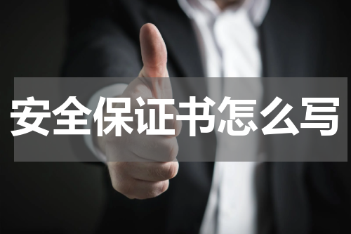 安全保证书怎么写