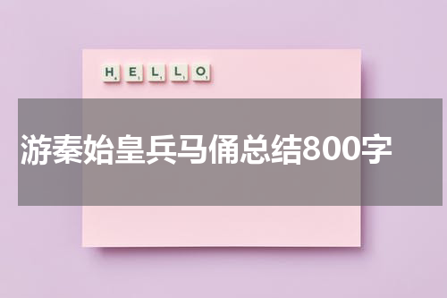 游秦始皇兵马俑总结800字