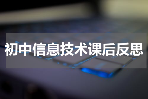 初中信息技术课后反思