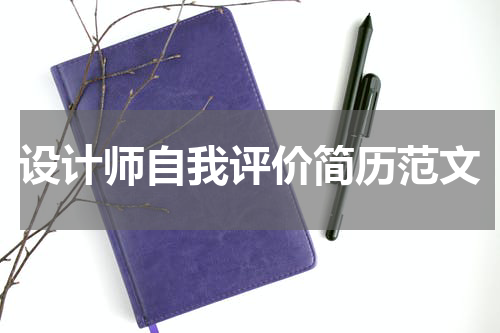 设计师自我评价简历范文