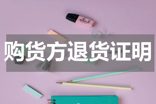 购货方退货证明