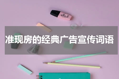 准现房的经典广告宣传词语