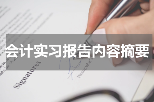 会计实习报告内容摘要