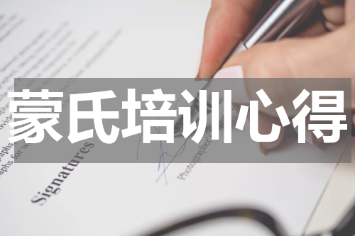 蒙氏培训心得