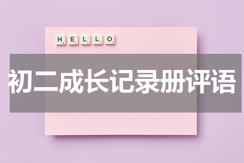 初二成长记录册评语