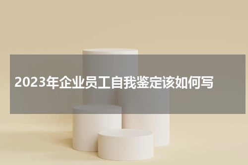 2023年企业员工自我鉴定该如何写