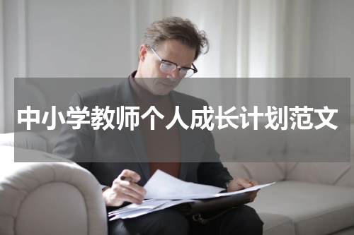 中小学教师个人成长计划范文